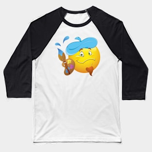 Artist Smiley Face Emoticon Baseball T-Shirt